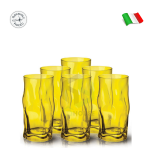 Bộ 6 ly thủy tinh SORGENTE màu vàng – Bormioli Rocco 340360.705 – 450ml