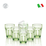 Bộ 6 ly thủy tinh chịu nhiệt  ROCK BAR xanh lá- Bormioli Rocco 418960 – 370ml