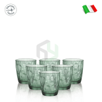 Bộ 6 ly thủy tinh DIAMOND màu xanh lá – Bormioli Rocco 350210 – 300ml