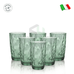 Bộ 6 ly thủy tinh DIAMOND màu xanh lá – Bormioli Rocco 350250 – 470ml