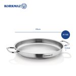 Chảo inox omelette 2 quai cao cấp Korkmaz Proline 24cm – HYA1185
