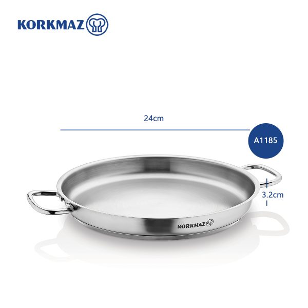 Chảo inox omelette 2 quai cao cấp Korkmaz Proline 24cm - HYA1185
